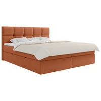 Boxbett Mit Topper & Bettkasten 140x200 Lorie - Rostfarben/Schwarz, MODERN, Holz/Holzwerkstoff (140/200cm) - MID.YOU