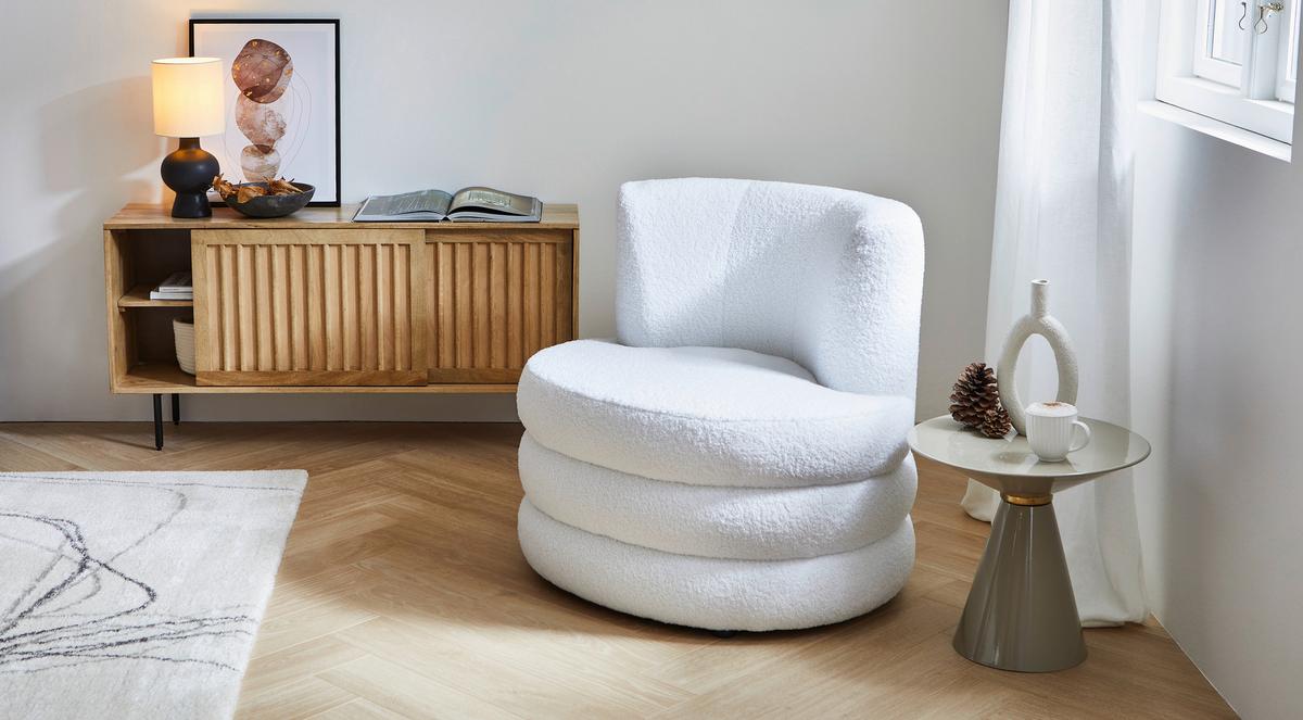 Designsessel Magari - Edelstahlfarben/Weiß, Trend, Textil (90/82/85cm) - Livetastic