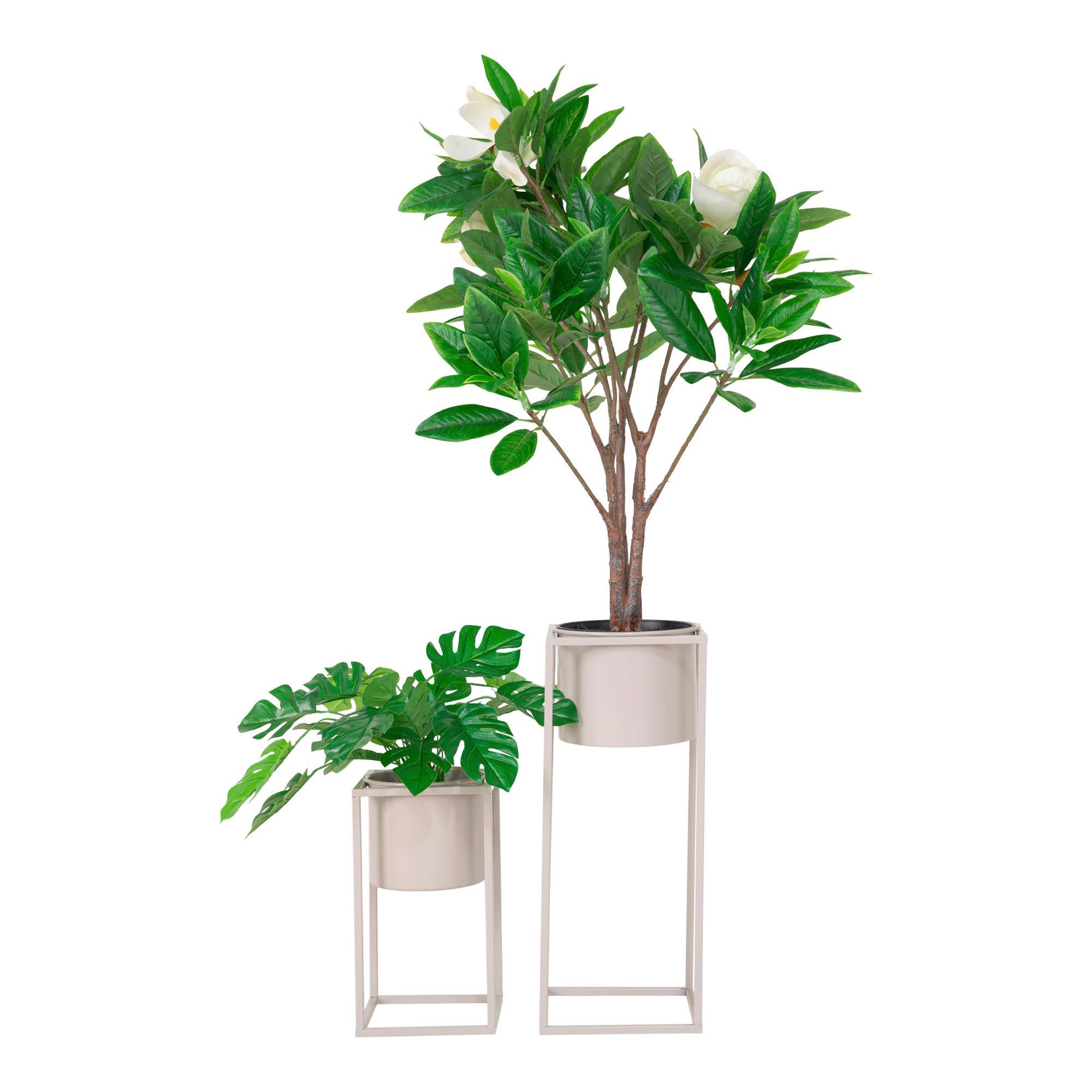 Übertopf-Set Marla Beige 2-teilig - Beige, Design, Metall
