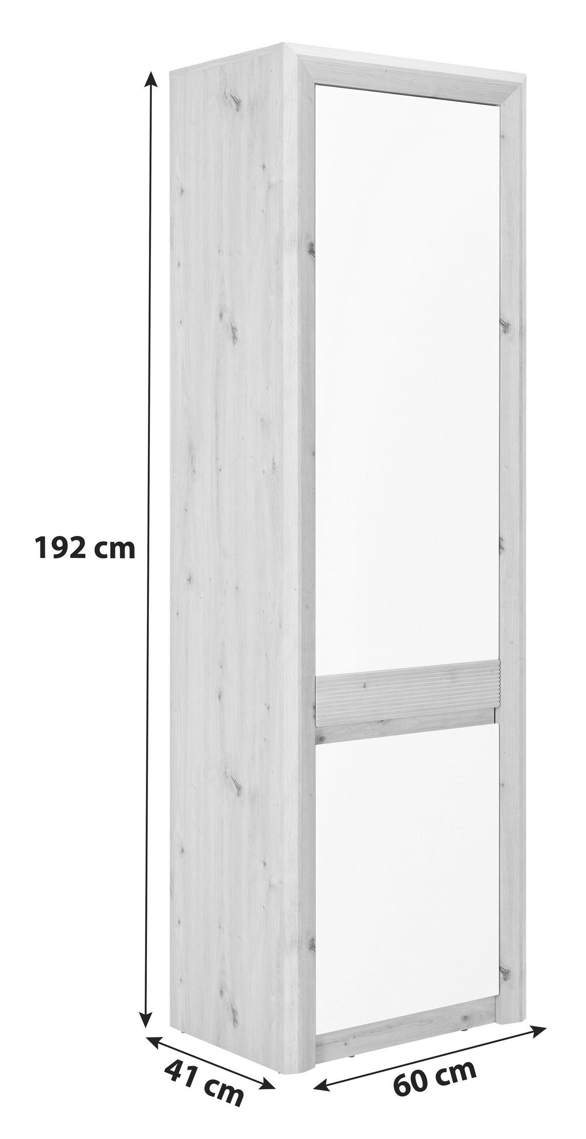 Šatníková skriňa KASHMIR NEW KASHMIR NEW - biela/farba duba, Modern (60/192/41cm) - James Wood