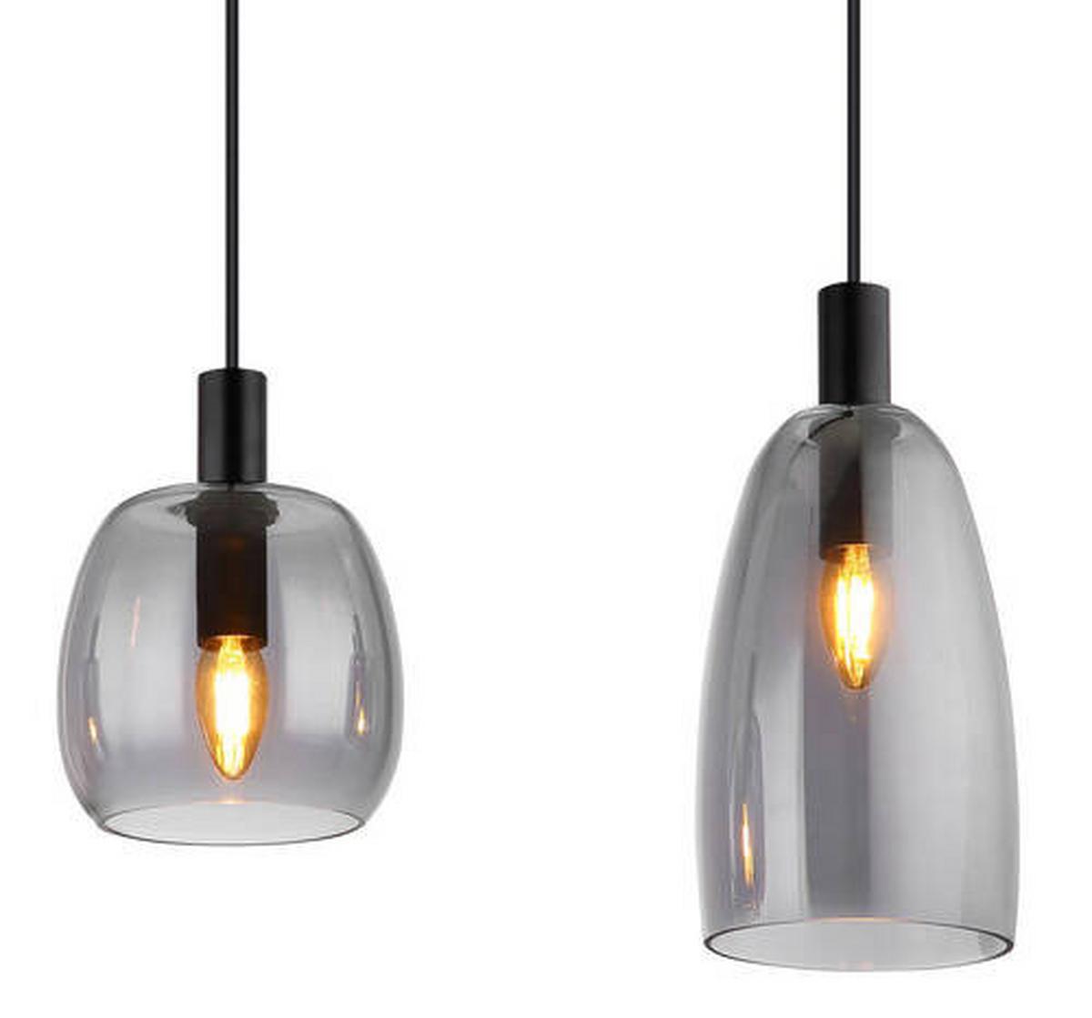 Hängeleuchte 15789-4hb - Schwarz, Design, Glas/Metall (107/16/120cm) - Globo