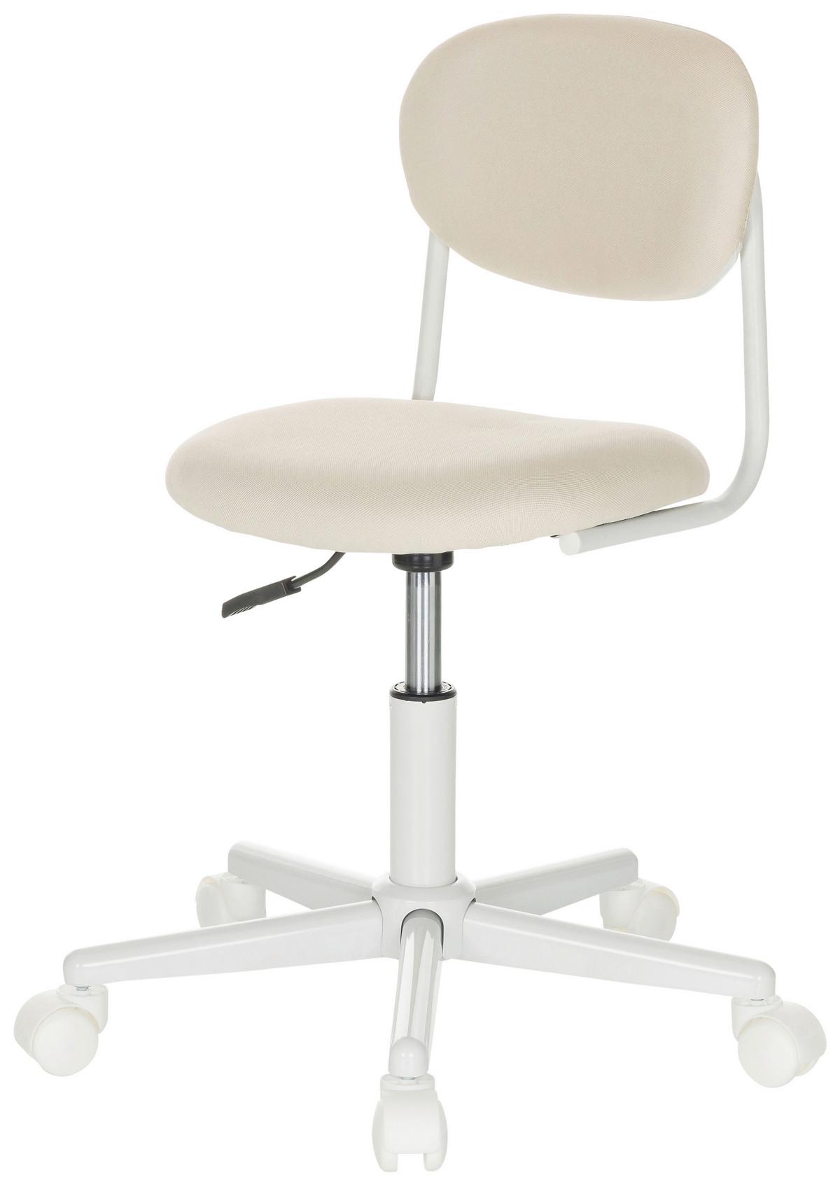 Jugenddrehstuhl Kiddy Base I - Beige/Weiß, Basics, Kunststoff/Textil (60/72-83/60cm) - MID.YOU