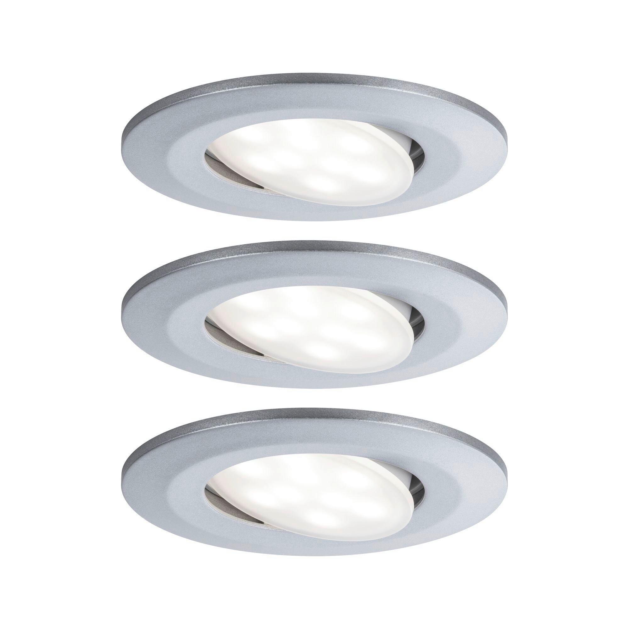 LED-Deckenleuchte Calla Ø 9 cm 3er-Set Chromfarben Rund - Chromfarben, Basics, Kunststoff (9cm) - Paulmann