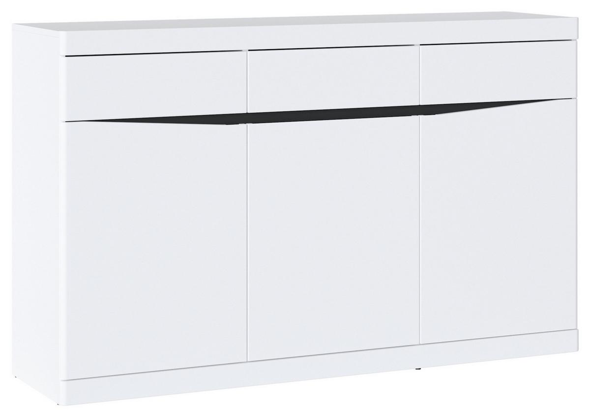 Kommode Turino Neo Weiß/Graphit B: 150cm - Graphitfarben/Weiß, Trend, Holzwerkstoff (150/92,1/39,9cm)