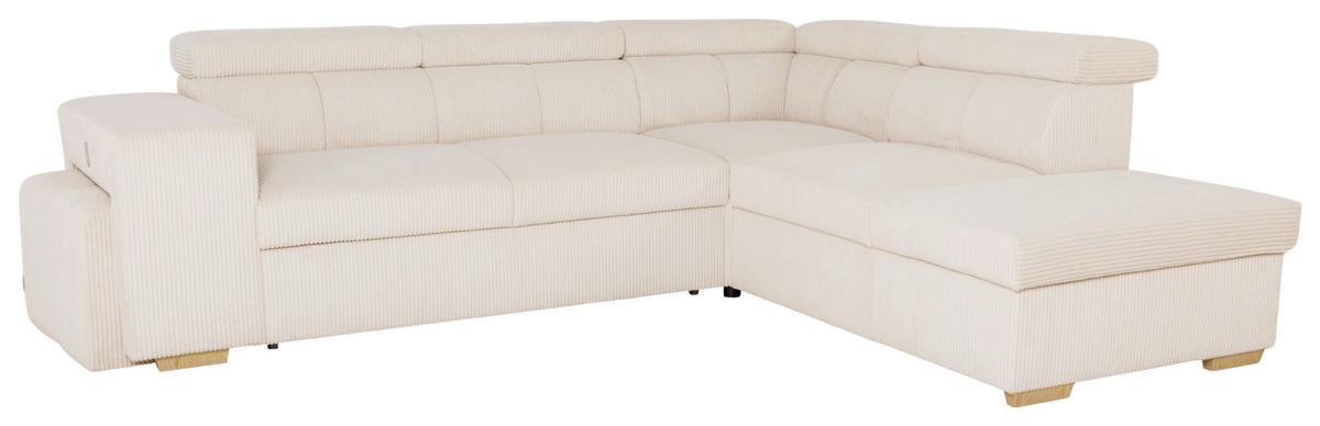 Ecksofa Sirius L creme, 267x218cm - Eichefarben/Creme, KONVENTIONELL, Holz/Holzwerkstoff (267/218cm)