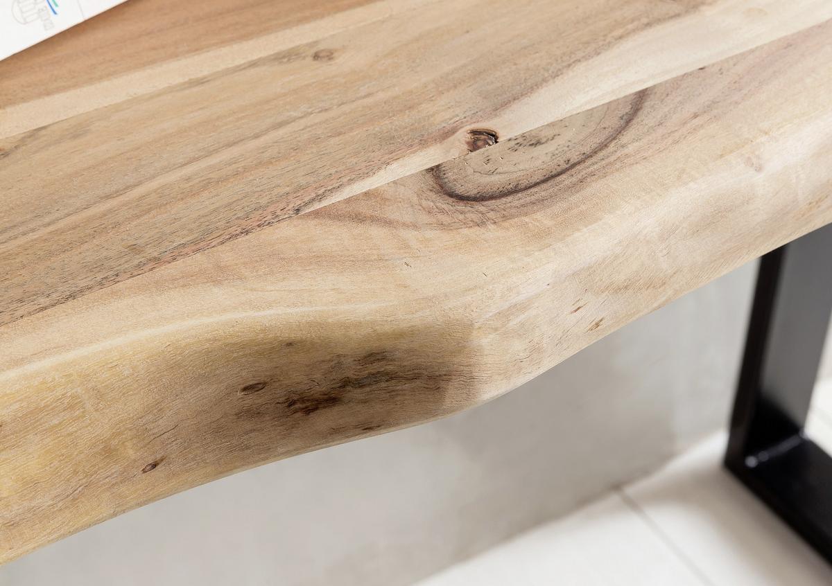 Stolík z masívneho dreva Gaya š: 120cm - čierna/farba akácie, Design, kov/drevo (120/45/75cm) - MID.YOU