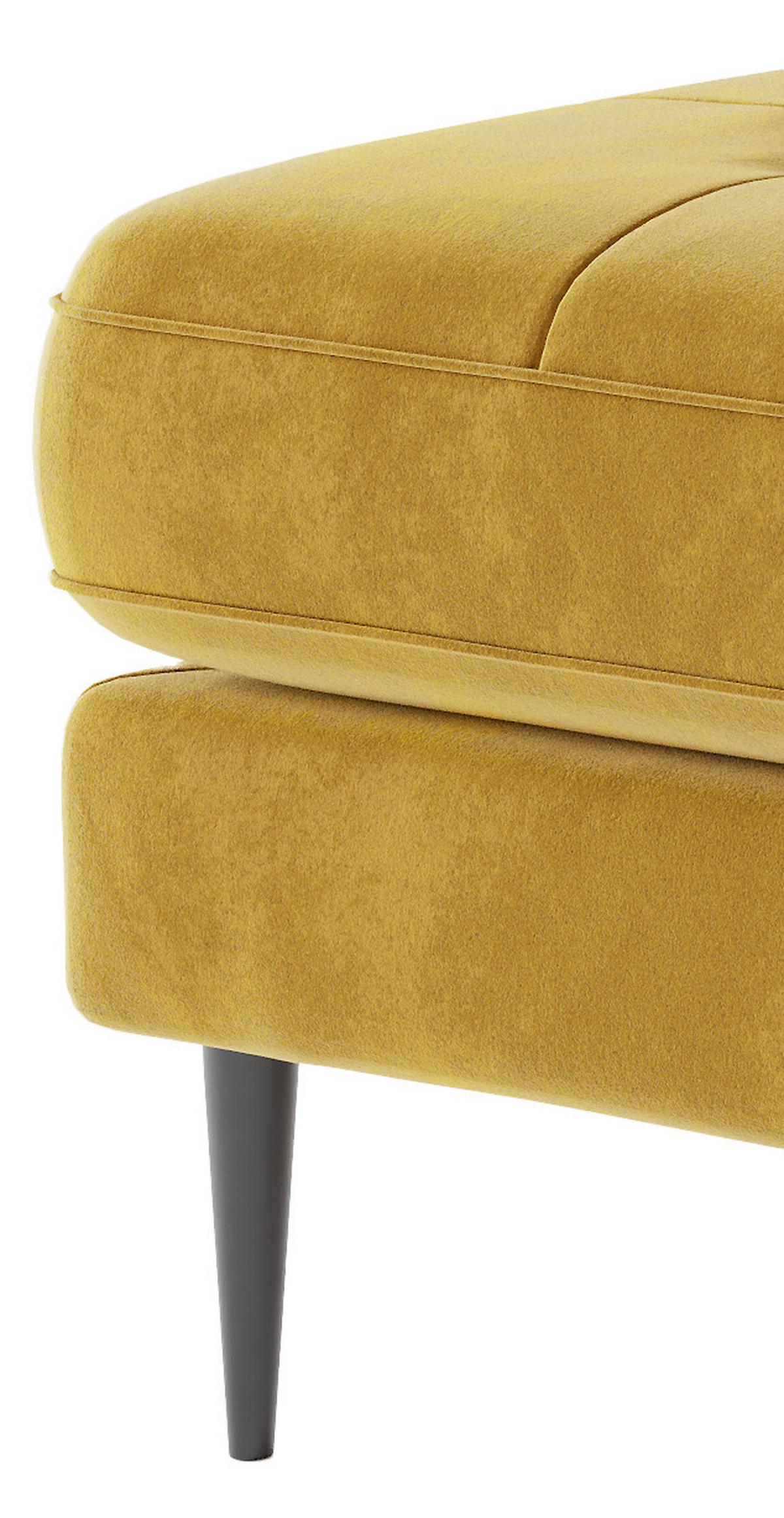 Ecksofa Scott - Edelstahlfarben/Gelb, Design, Textil (259/205cm) - Livetastic