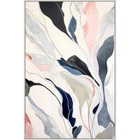 Obraz na plátně LOTTA, 60x90cm - bílá/modrá, Moderní, kompozitní dřevo/textil (60/90cm) - Premium Living