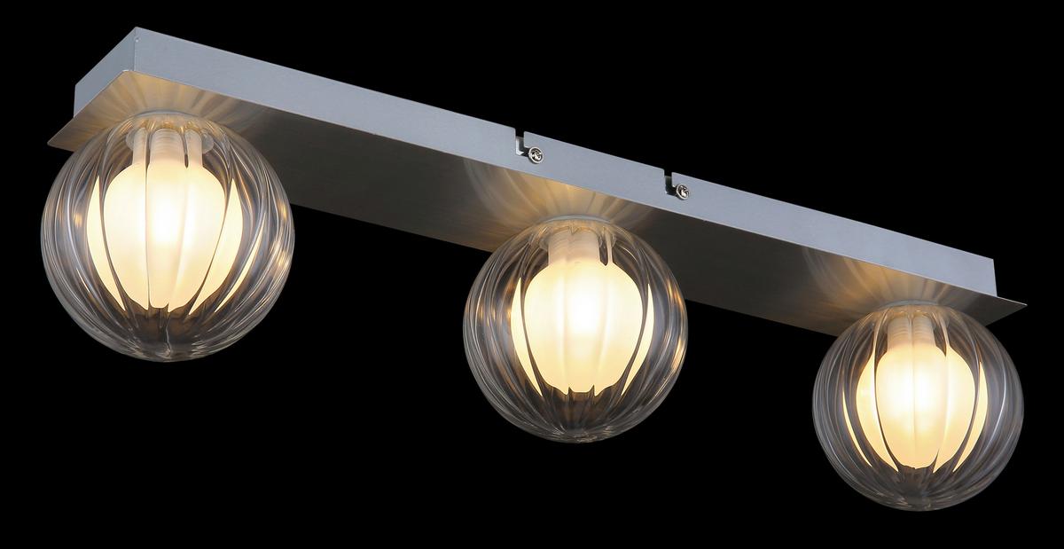 Bad-deckenleuchte Ip44 Klar 3-Flammig - Klar, KONVENTIONELL, Glas/Metall (50/10/12,5cm) - Globo
