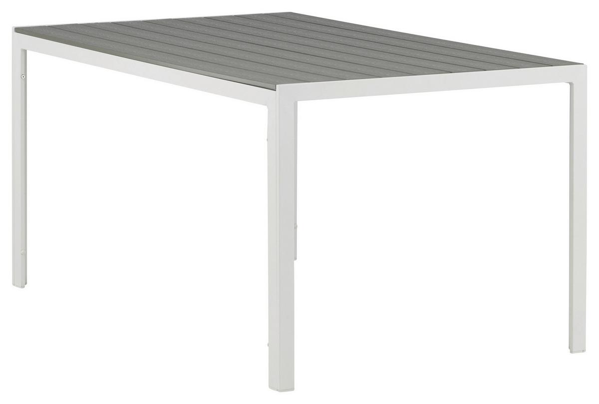 Gartentisch Break Aluminium L: 150cm - Weiß/Grau, KONVENTIONELL, Holz/Metall (150/90/75cm) - Gardenson