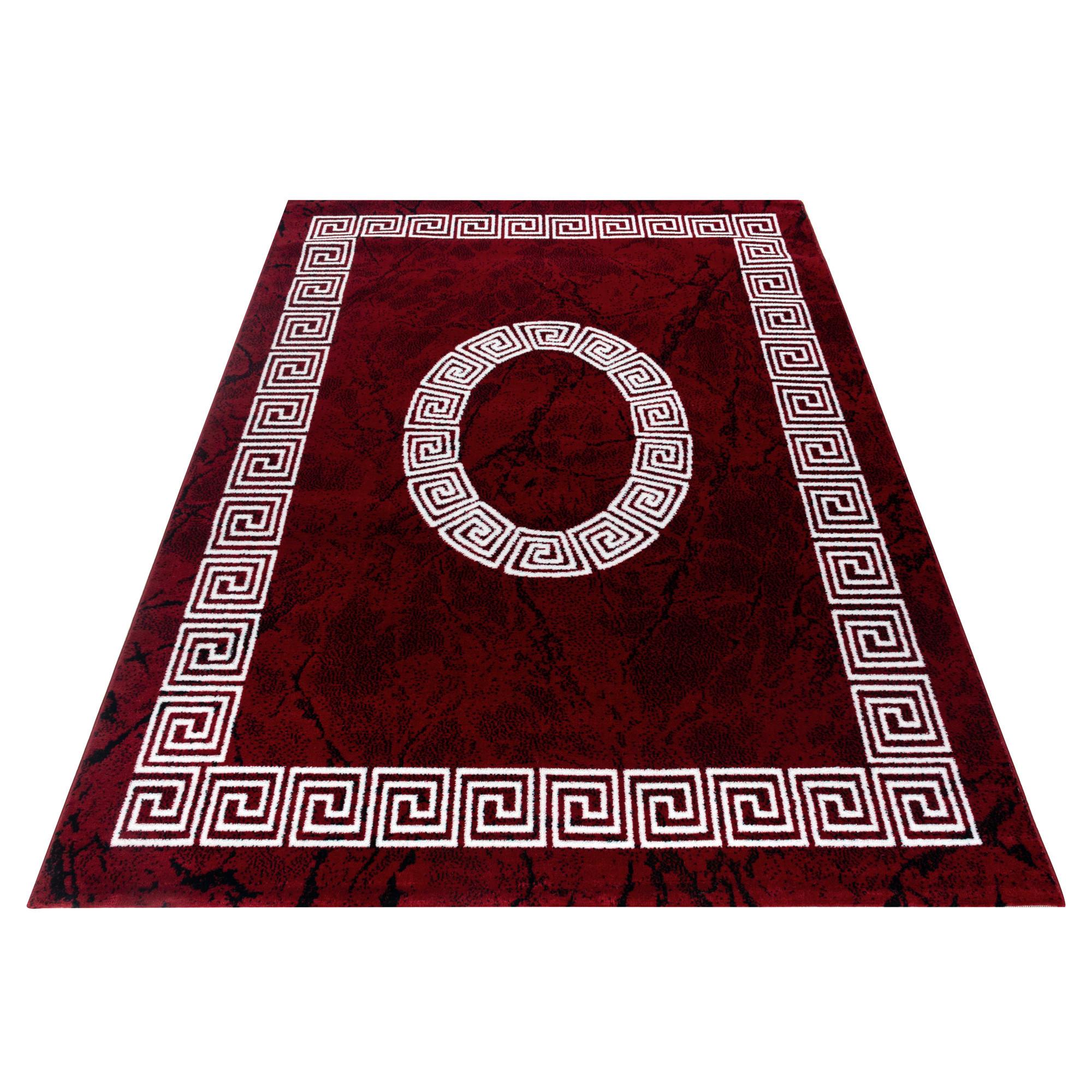 Teppich Läufer Rot/Weiß Plus 80x300 cm