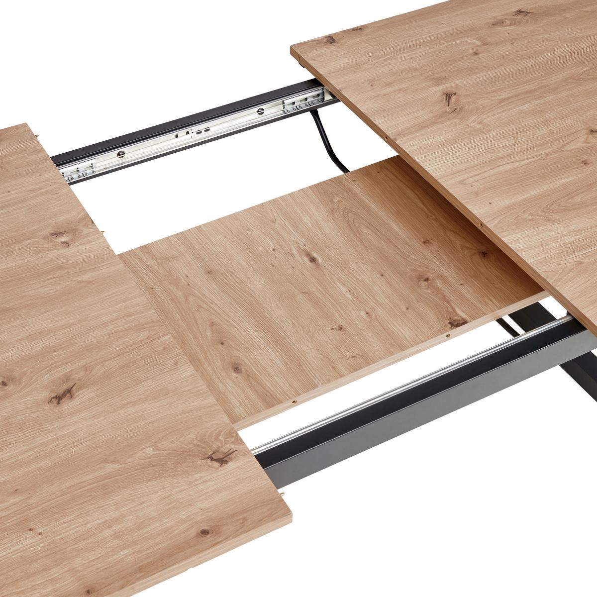 Ausziehtisch Dean 160 Az 160-200x76x90 Cm Eiche - Schwarz/Eiche Artisan, KONVENTIONELL, Holzwerkstoff/Metall (160-200/90/76cm) - MID.YOU