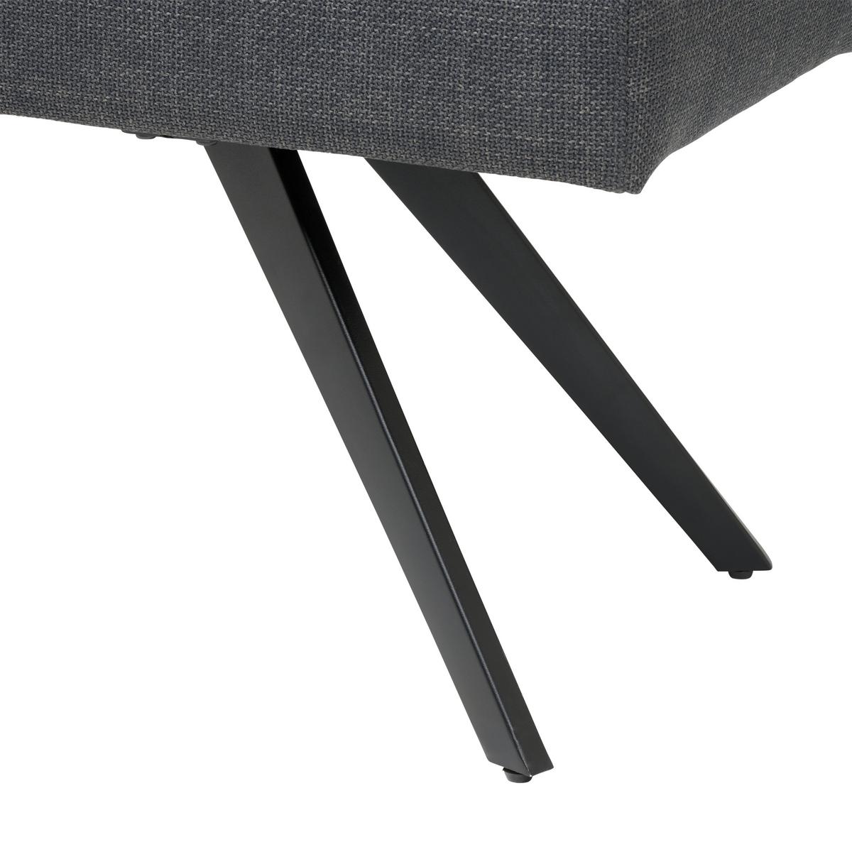 Sitzbank Andros dunkelgrau, B: 140cm - Dunkelgrau/Schwarz, KONVENTIONELL, Textil/Metall (140/49/47cm) - Livetastic