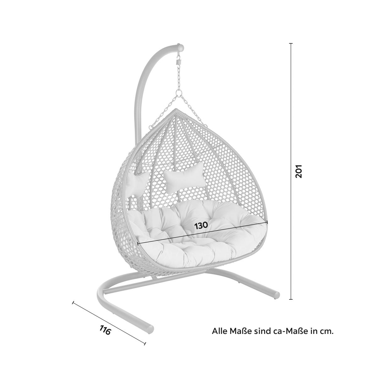 Závesné kreslo Bari - sivá/svetlosivá, Modern, kov/textil (130/201/116cm) - Bessagi Garden