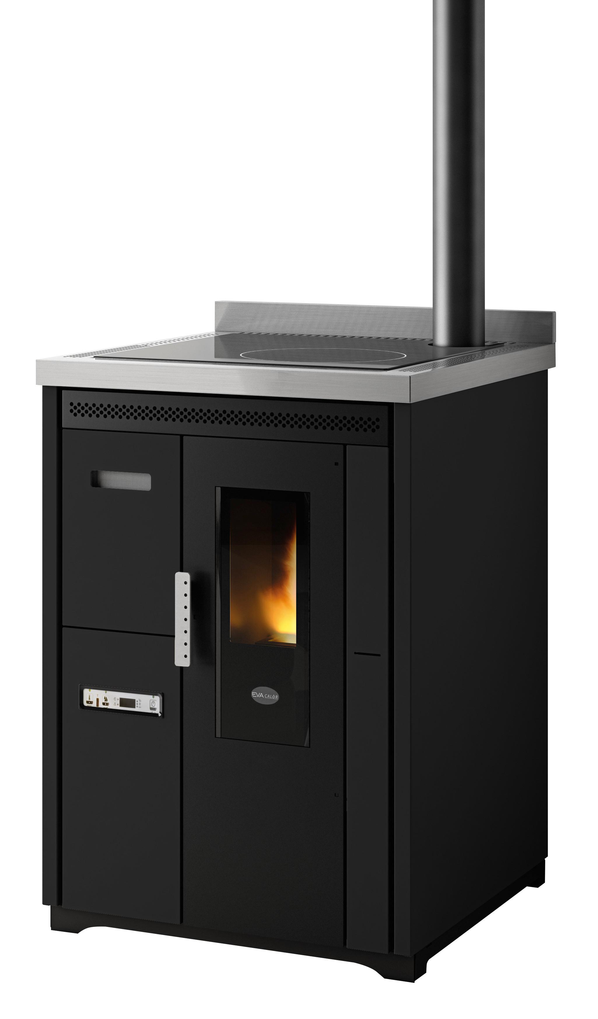 Festbrennstoffherd Nina Schwarz Metall 6,7 Kw - Schwarz, Basics, Metall (60/92/62cm)