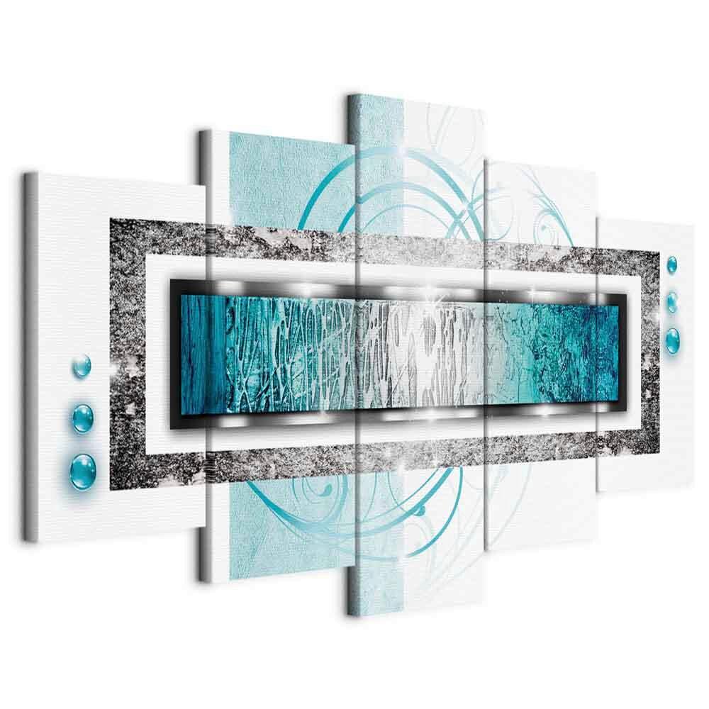 Leinwandbild Grau Türkis B: 200 Cm - Türkis/Grau, Basics, Holzwerkstoff/Textil (200/100/1.2cm) - artgeist