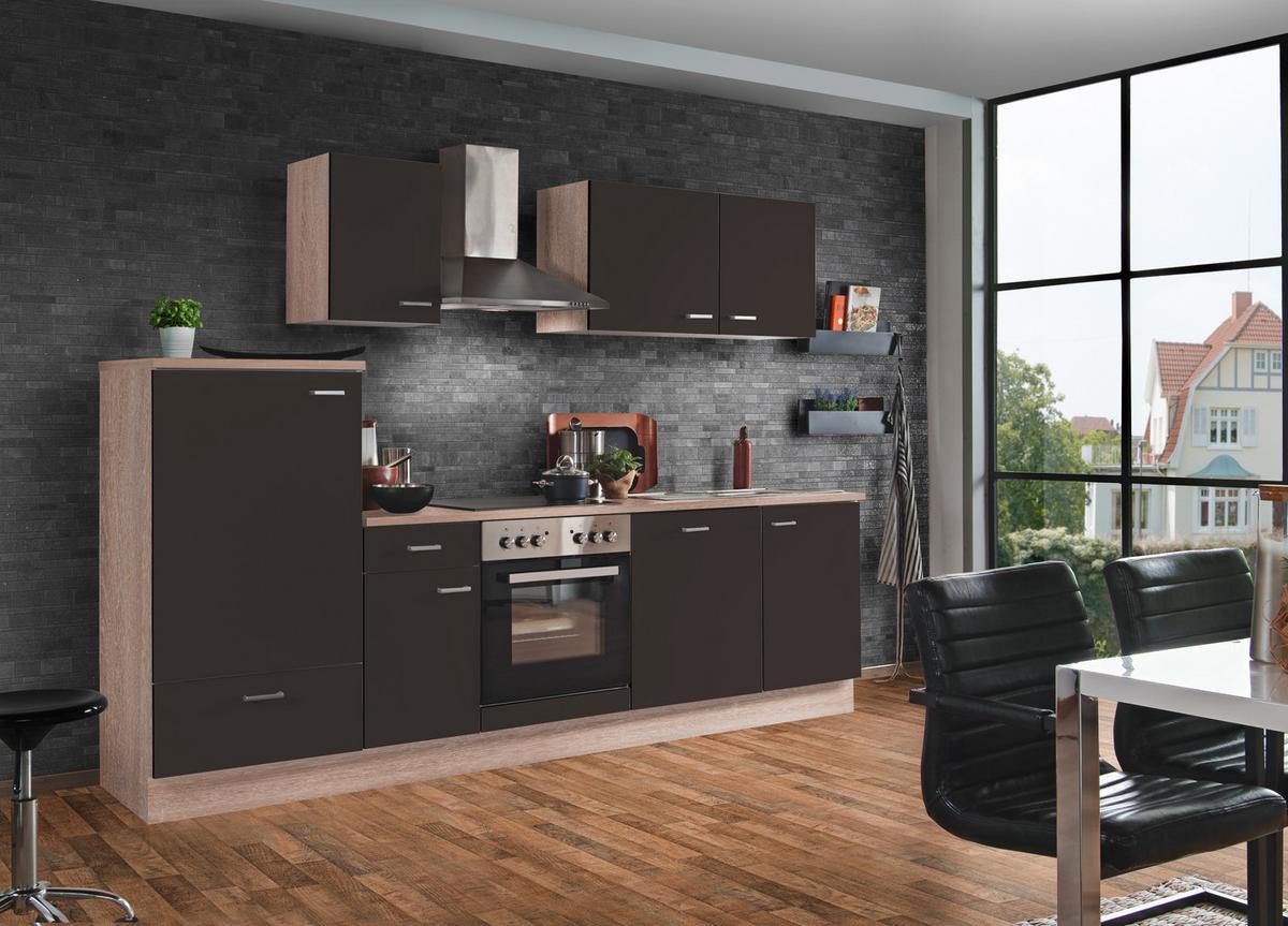 Küchenblock Classic Küchenblock - Dunkelbraun/Sonoma Eiche, KONVENTIONELL, Holzwerkstoff (270cm) - Menke