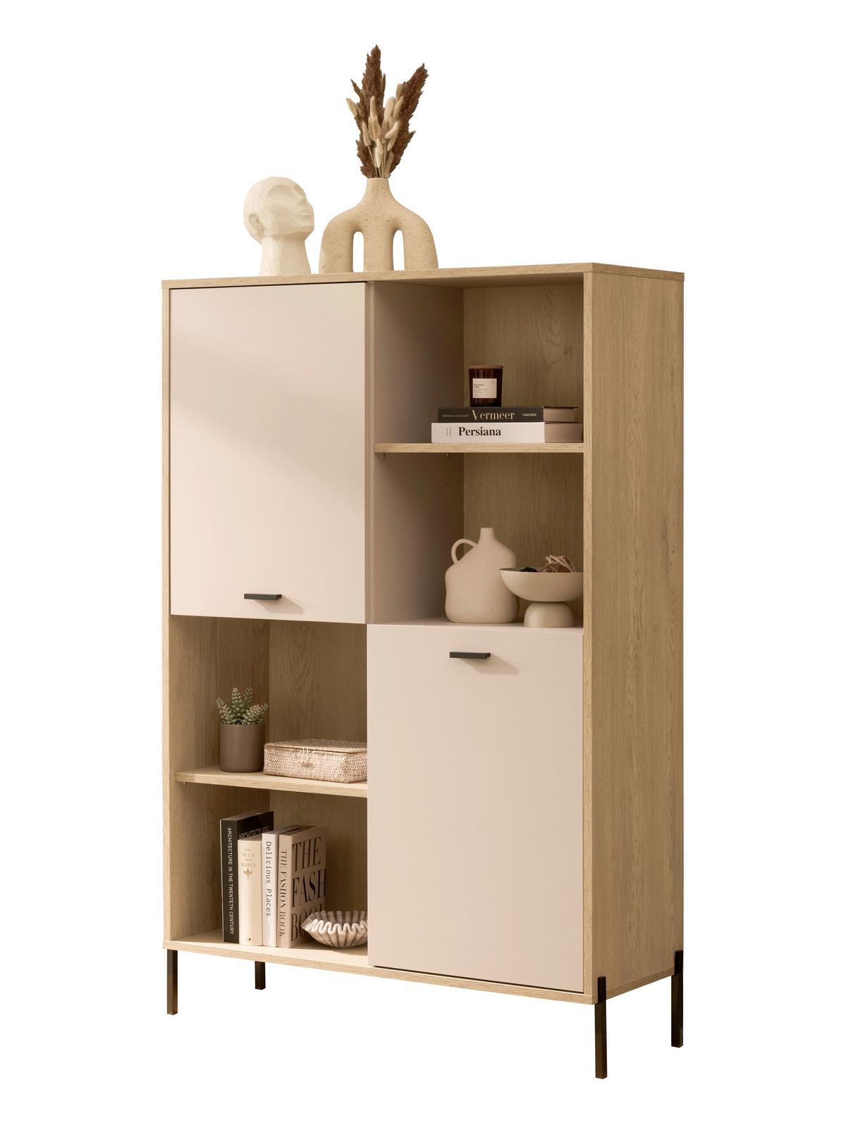 Regalelement Fredericia Eichefarben Kaschmir B: 105 cm - Kaschmir/Eichefarben, Design, Holzwerkstoff (105/160/40cm) - MID.YOU