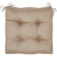 Sitzkissen Eva Taupe 40x40 cm Baumwolle - Taupe, KONVENTIONELL, Textil (40/40/7cm) - Ondega