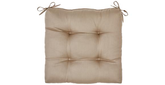 Sitzkissen Eva Taupe 40x40 cm Baumwolle - Taupe, KONVENTIONELL, Textil (40/40/7cm) - Ondega