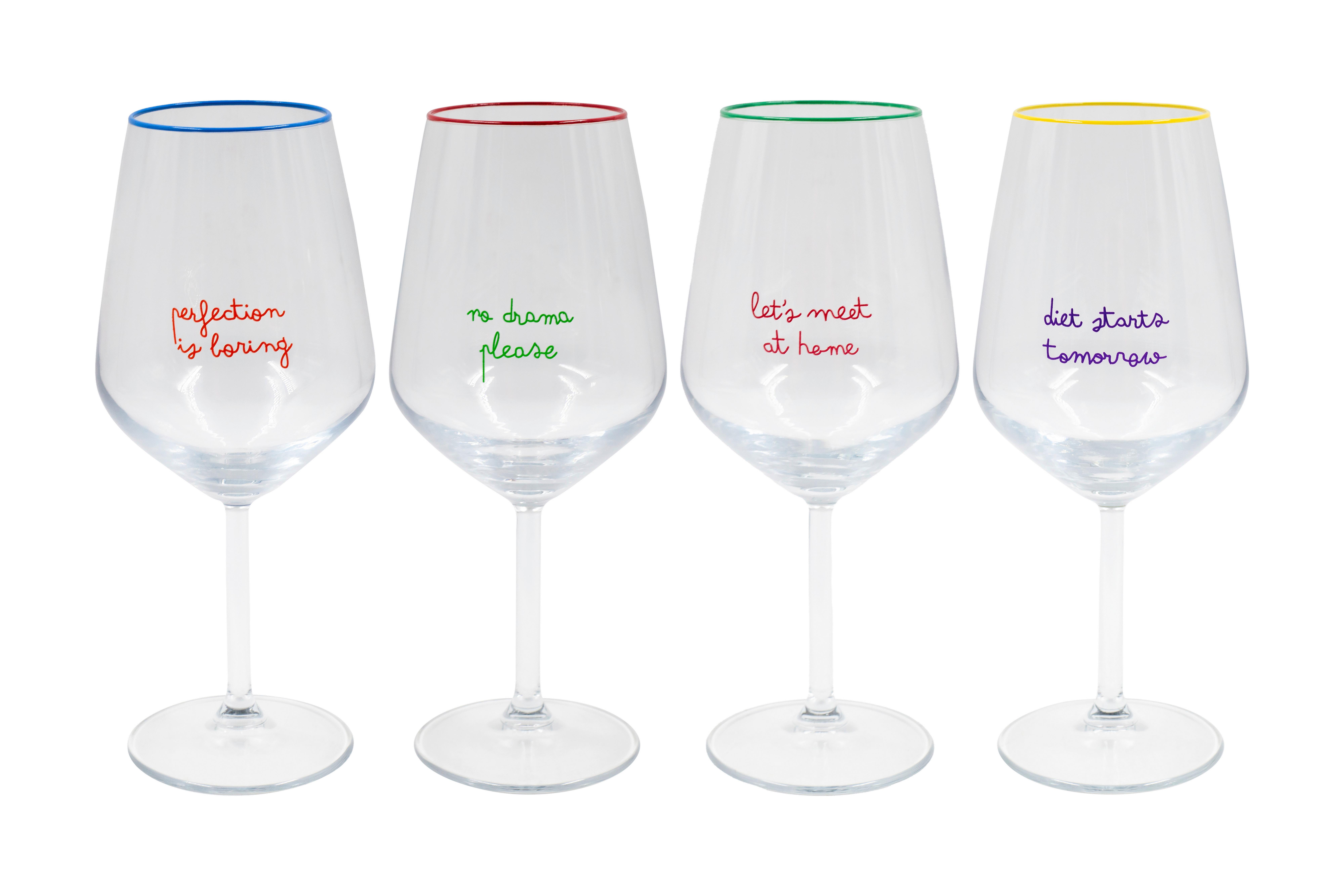 Weinglas Multicolor Romy ca. 490 ml - Multicolor, MODERN, Glas (6,4/22cm) - Luca Bessoni