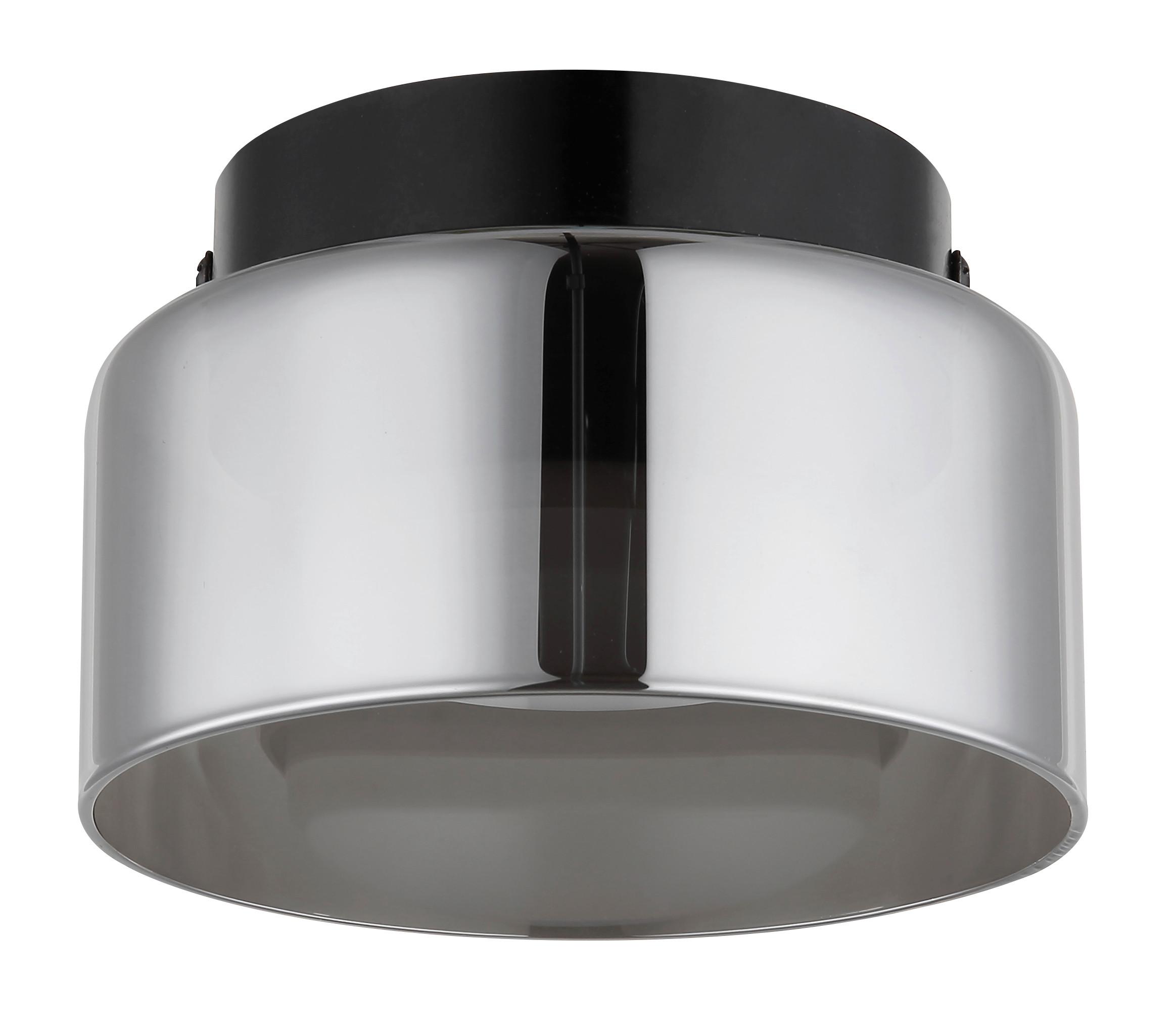 LED-Deckenleuchte 1800k, 6w, 400lm - Schwarz/Grau, Design, Glas/Metall (13/8,5cm) - Globo