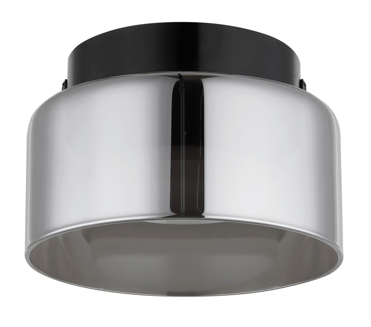LED-Deckenleuchte 1800k, 6w, 400lm - Schwarz/Grau, Design, Glas/Metall (13/8,5cm) - Globo