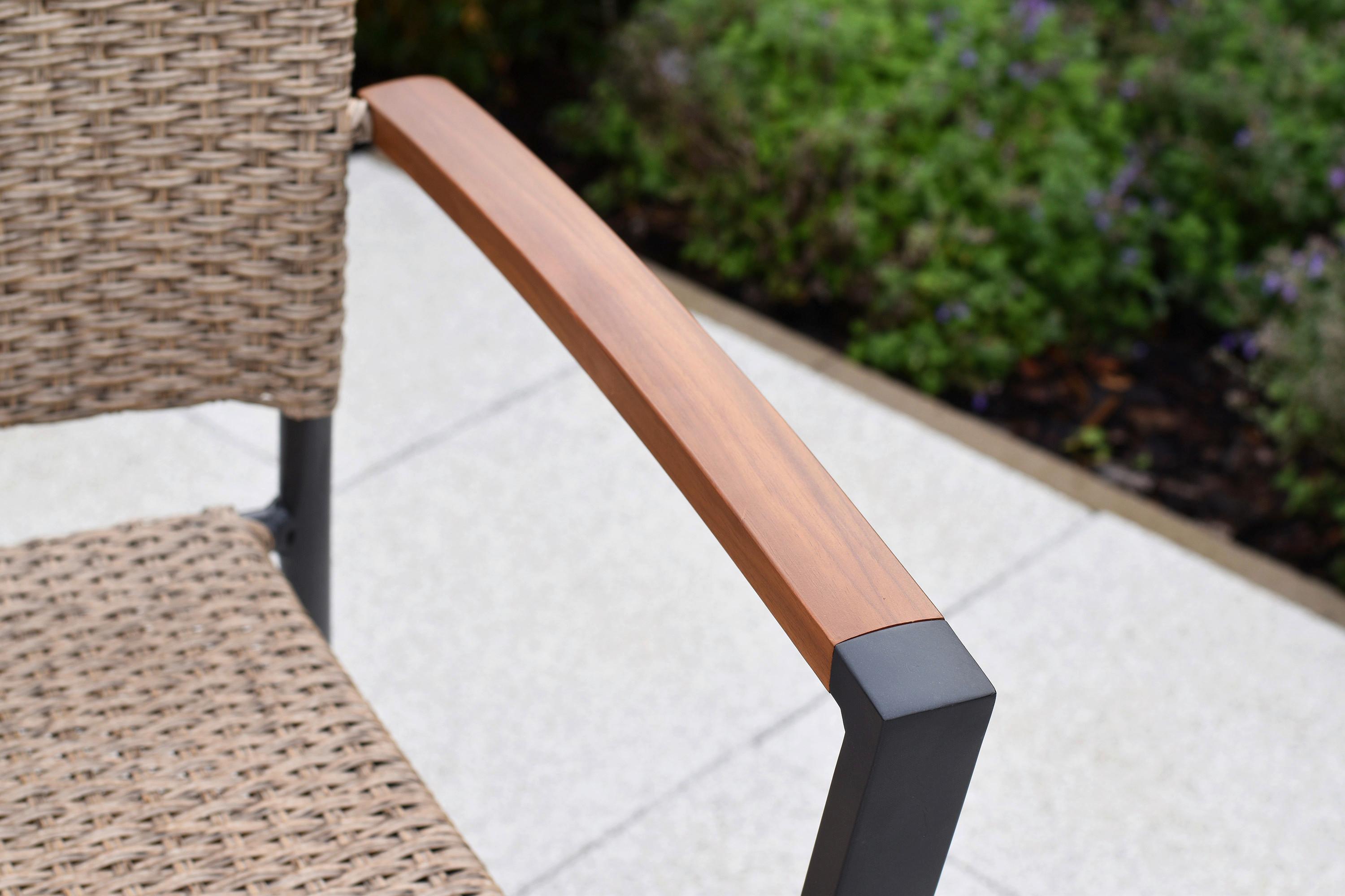 Stapelsessel Teramo - Graphitfarben/Naturfarben, MODERN, Kunststoff/Metall (57/94/56cm) - Gardenson