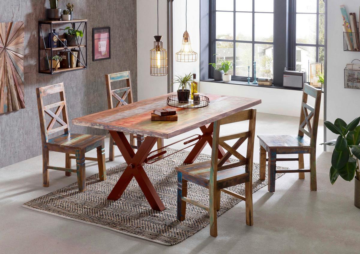 ESSTISCH Multicolor/Braun L: 160cm - Multicolor/Braun, MODERN, Holz/Metall (160/85/76,5cm) - MID.YOU