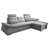 Ecksofa mit Schlaffunktion Nalo Longchair, Webstoff - Silberfarben/Grau, KONVENTIONELL, Holzwerkstoff/Textil (268/170cm) - MID.YOU