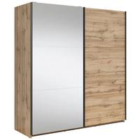 Schwebetürenschrank Tetrix - Klar/Eiche Wotan, MODERN, Glas/Holzwerkstoff (183/195,5/60cm) - MID.YOU