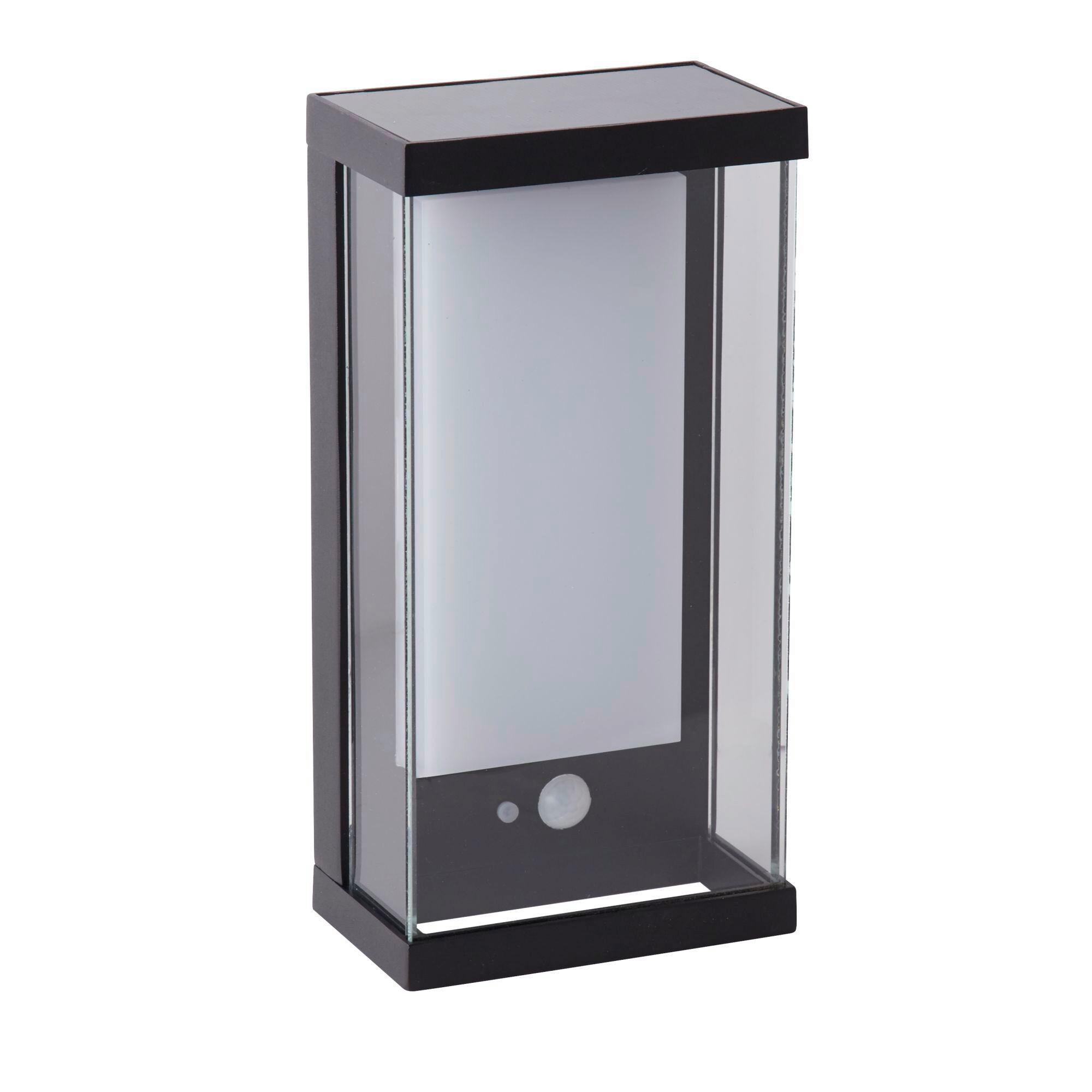 Solarleuchte 67419bk Solar Wandleuchte - Schwarz/Weiß, Design, Glas/Metall (12,6/25,3/25.3cm)