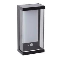 Solarleuchte 67419bk Solar Wandleuchte - Schwarz/Weiß, Design, Glas/Metall (12,6/25,3/25.3cm)