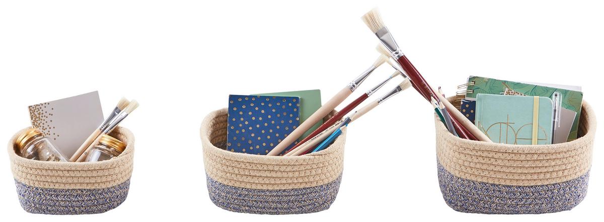 Aufbewahrungskorb 3tlg Seegras/stroh Versch. Farben - Multicolor/Naturfarben, Basics, Naturmaterialien (23/12/18cm) - Ondega