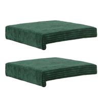 Bankkissen 2-tlg. Set Cord, Grün, Lxb: 40x35/38 Cm - Dunkelgrün, Basics, Textil (40/35/38/5/8cm)