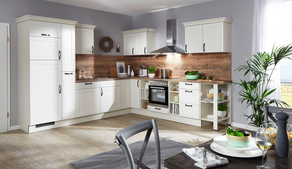 Einbauküche Pn 485 Frei Planbar Landhausstil - Eichefarben/Weiß, Holzwerkstoff - Pino