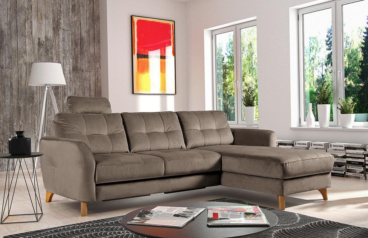 Ecksofa Nordic, Beige S: 238x168 cm - Beige/Buchefarben, Design, Textil (238/168cm) - Livetastic
