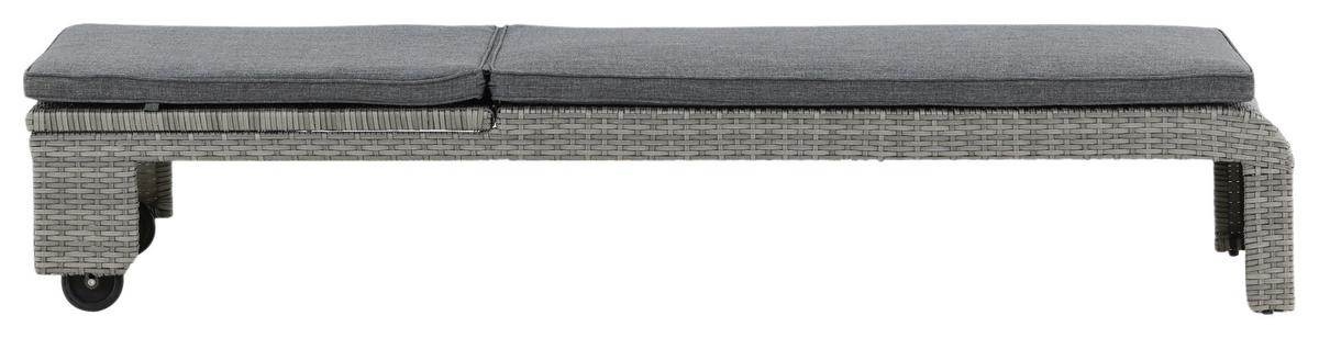 Sonnenliege London Kunststoff verstellbar - Grau, KONVENTIONELL, Kunststoff/Textil (60/32/196cm) - Gardenson