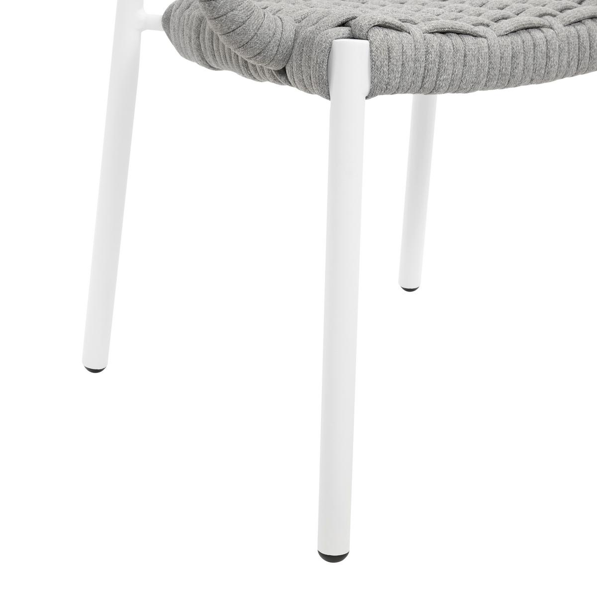 Záhradná stolička ANTONIA sivá - sivá/biela, Modern, kov/textil (58/76/59cm) - Bessagi Garden