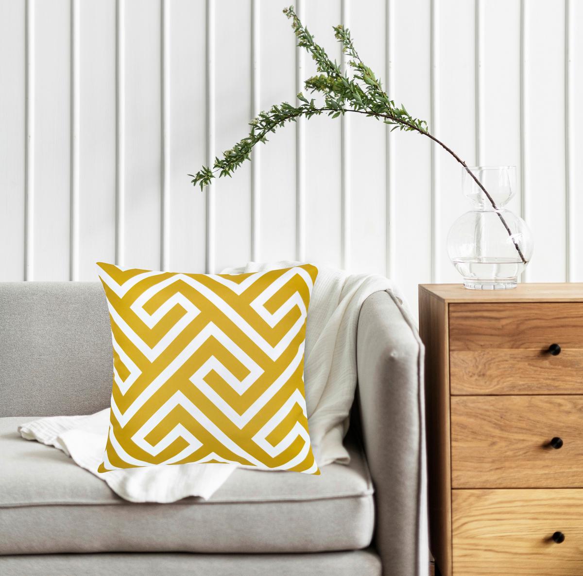 Loungekissen Rückenkissen Ibiza 45x45 cm Honig, Waschbar - Honig, MODERN, Textil (45/45cm) - Luca Bessoni