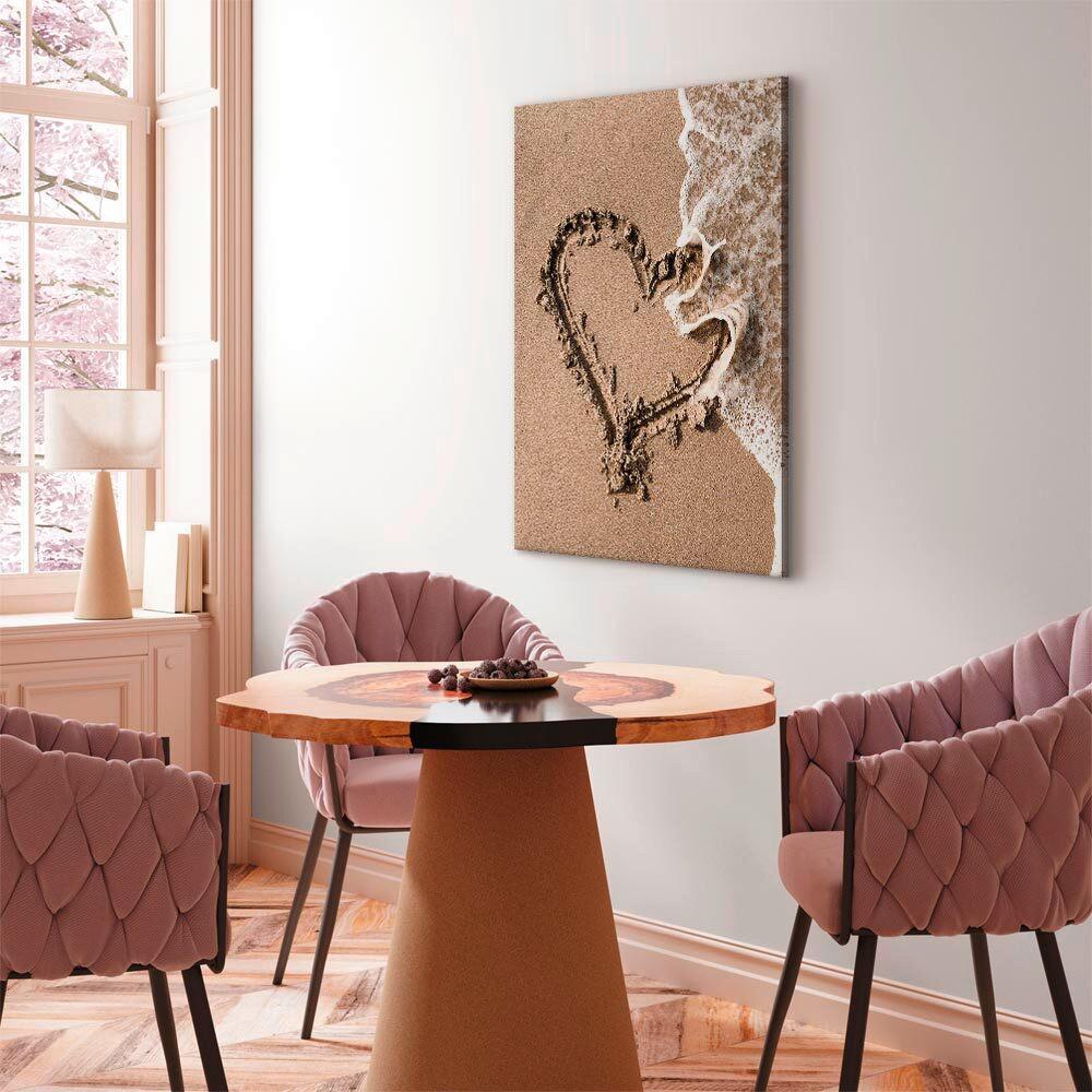 Leinwandbild Weiß Cappuccino B: 40 Cm - Weiß/Cappuccino, Basics, Holzwerkstoff/Textil (40/60/1.2cm) - artgeist