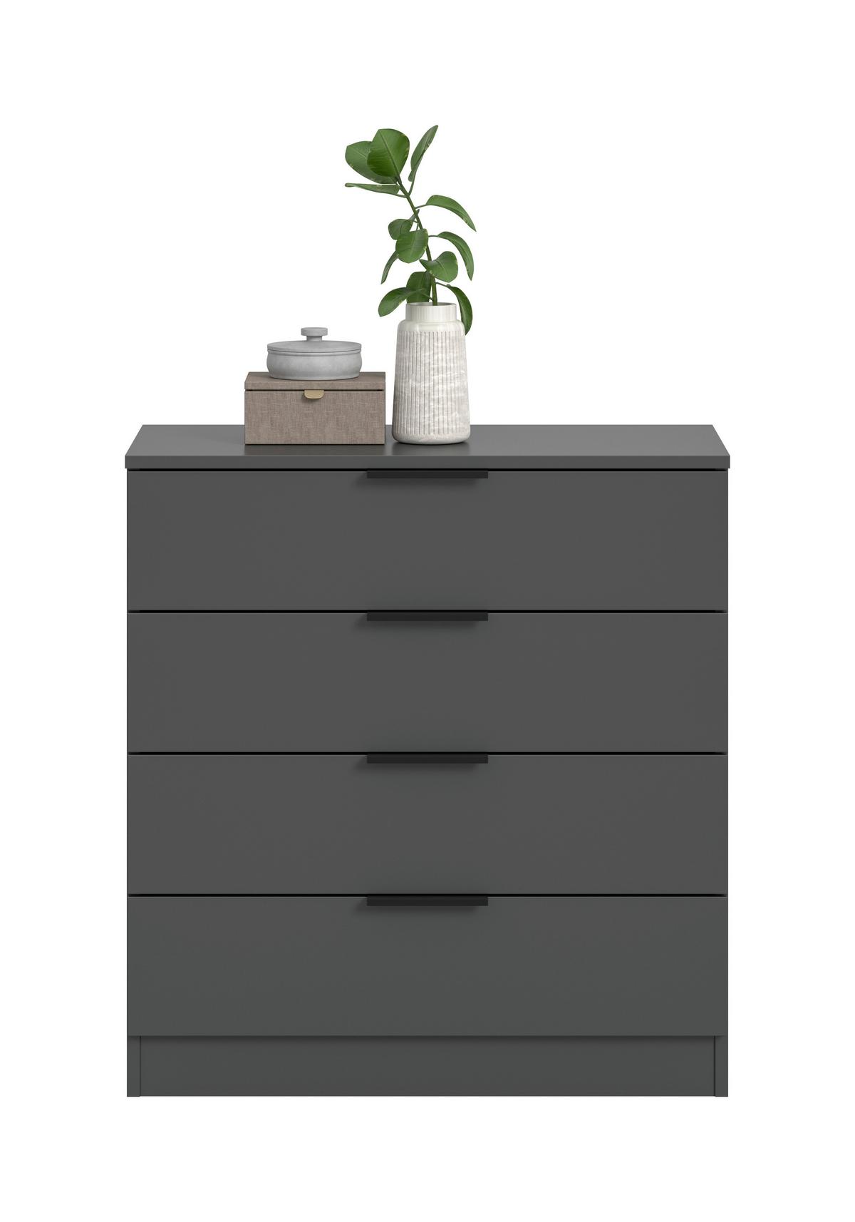 Kommode Kopenhagen Anthrazit, B: 74 Cm - Anthrazit/Schwarz, Design, Holzwerkstoff (74/80/35cm) - Livetastic