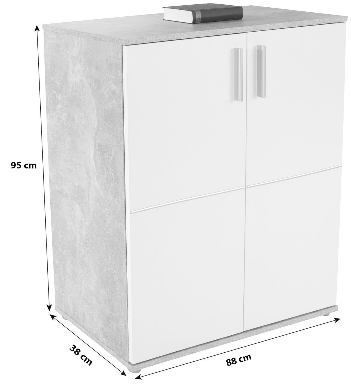 Kommode B 88cm Ina 01, Kraft Eiche Dekor/Weiß - Eichefarben/Weiß, MODERN, Holzwerkstoff