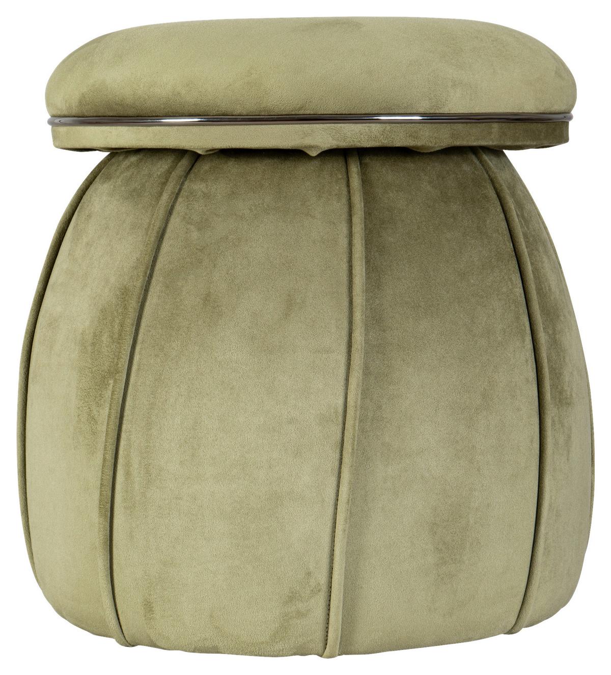 Hocker Corin 125 Grün/Graphitfarben D: 51,5 cm - Graphitfarben/Grün, Design, Textil (51,5/55cm) - Kayoom