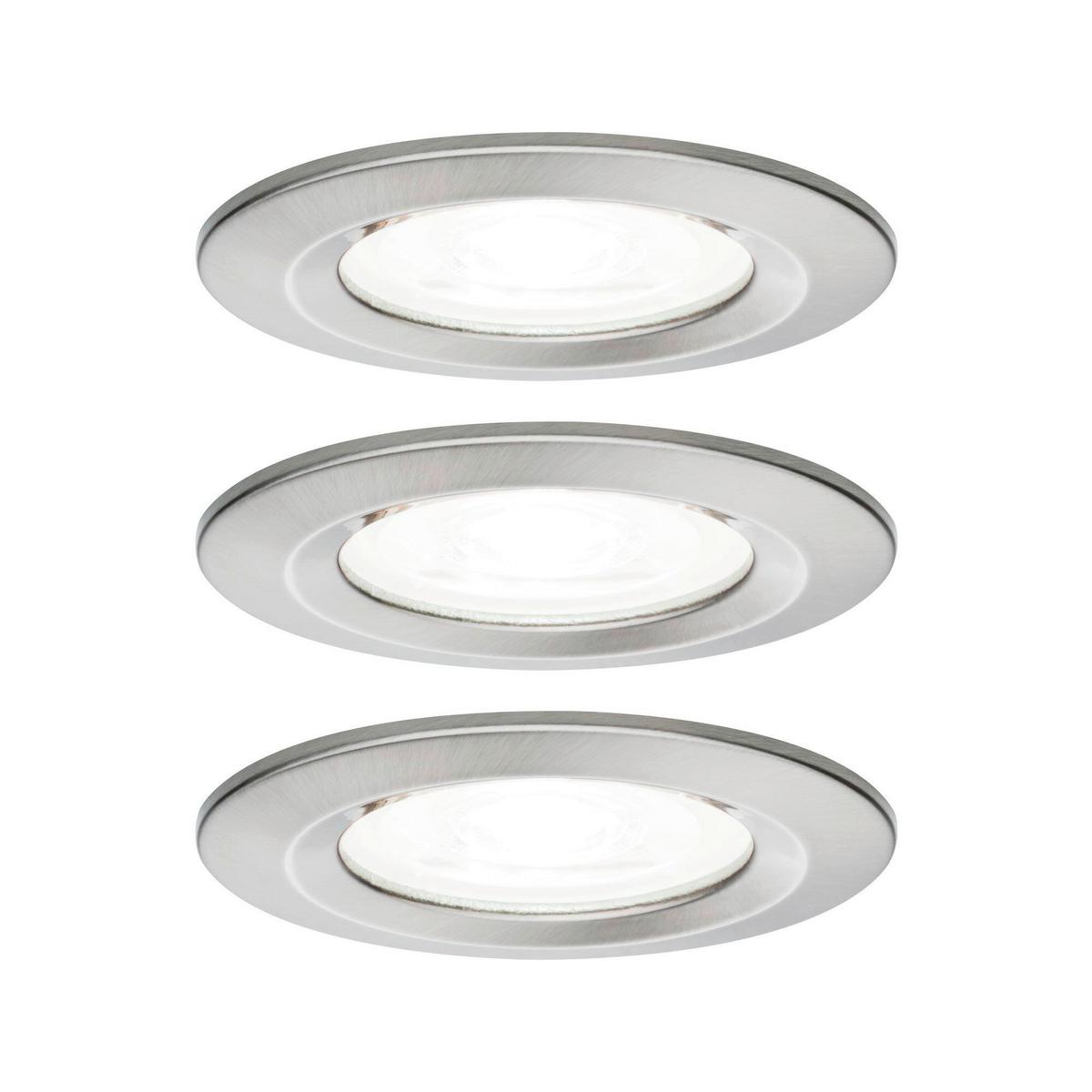 Einbauspot Ø 7,8 cm Alufarben 3-teilig - Zinkfarben/Alufarben, Design, Metall (7,8cm) - Paulmann