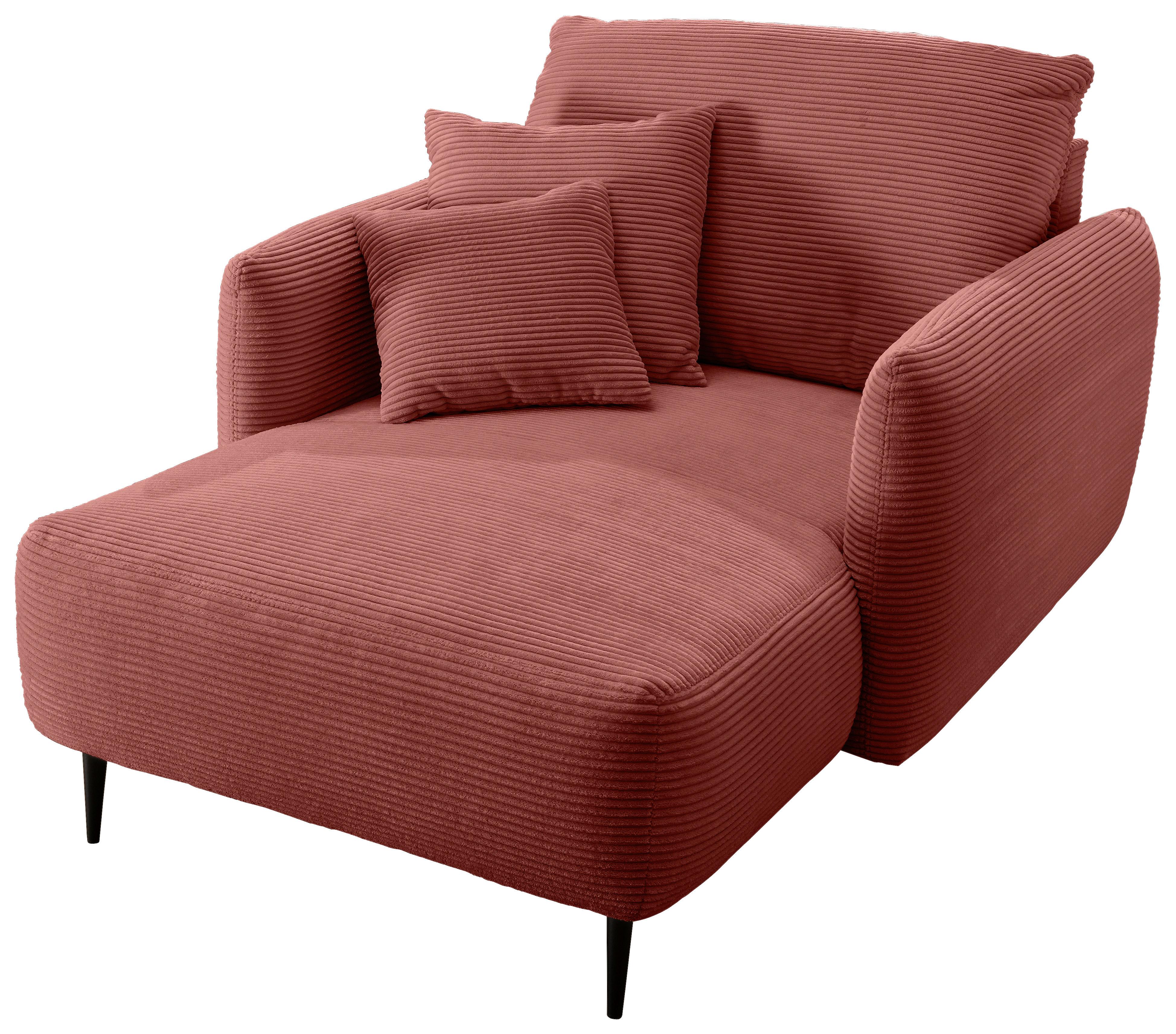 XXL-Sessel Vanilla, Koralle B: 112 cm - Koralle/Schwarz, Design, Textil (112/95/158cm) - Livetastic