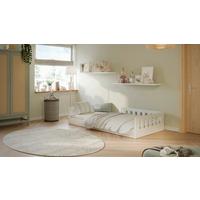 Kinder-/Juniorbett Timon Weiß B: 80cm - Birkefarben/Weiß, MODERN, Holz/Holzwerkstoff (80/160cm) - MID.YOU