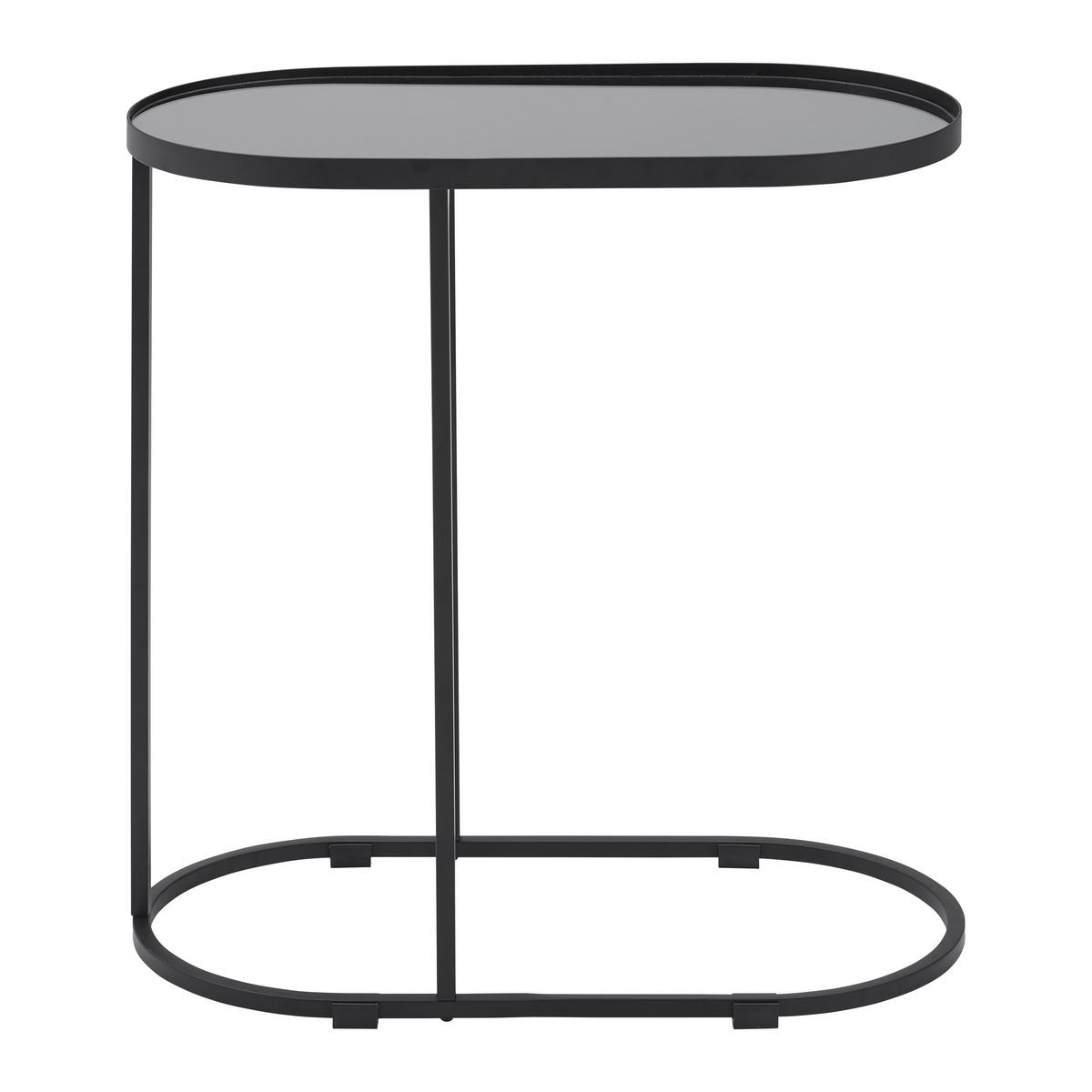 Odkládací stolek NOBILE černá - černá, Moderní, kov/sklo (55/29/55cm) - Premium Living