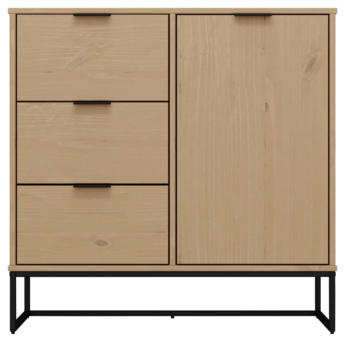 Kommode 101 Cm Vivo, Eichefarben - Eichefarben/Schwarz, Design, Holz (101/80/45cm) - Livetastic