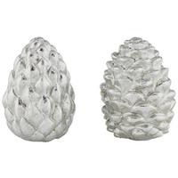 Fenyőtoboz Birge - ezüst, Basics, kerámia (7/10cm)